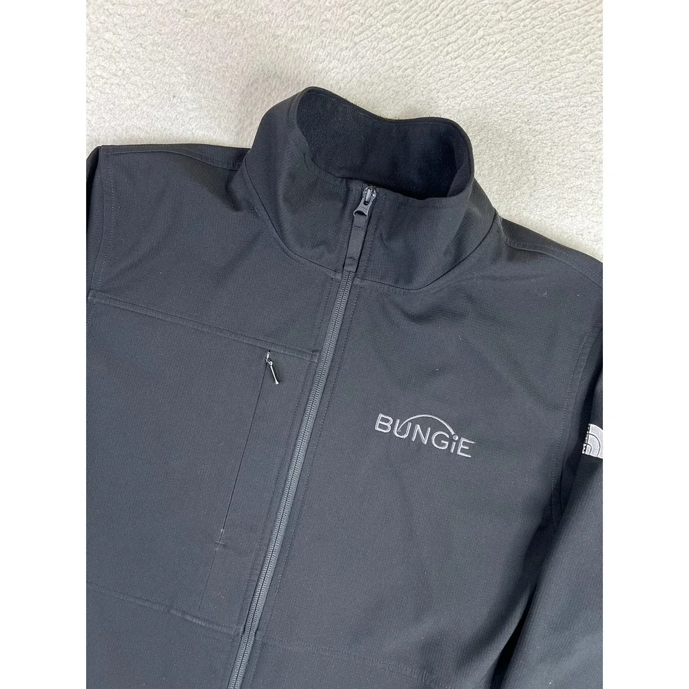 The North Face Mens Large Black Softshell Full Zip Bungie Video Game Logo Jacket